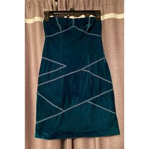 Urban Outfitters turquoise velvet tube dress, XS